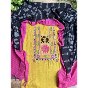 handloom cotton kurta & double Ikkat cotton duppata - Image 2